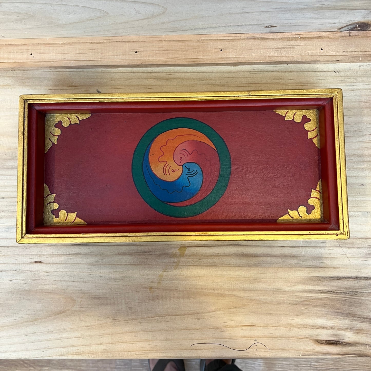 Tibetan Painted Wooden Incense Burner