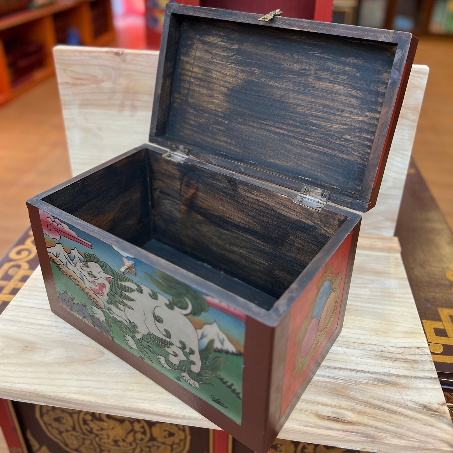 Tibetan Wooden Painted Box