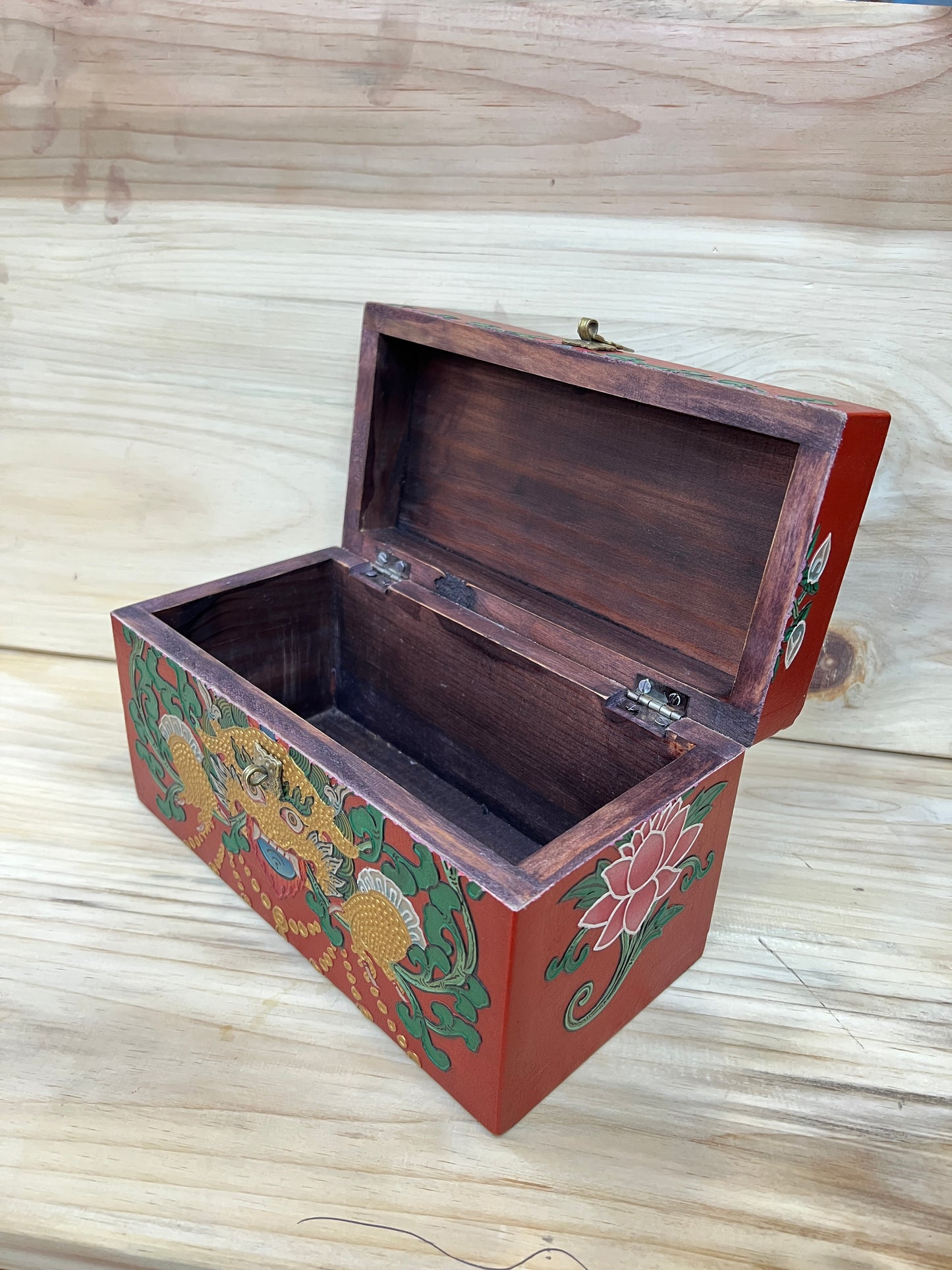 Tibetan Wooden Painted Box