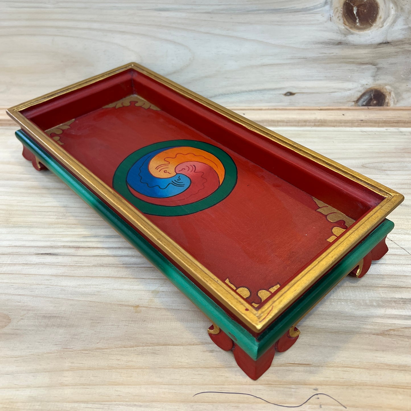Tibetan Painted Wooden Incense Burner