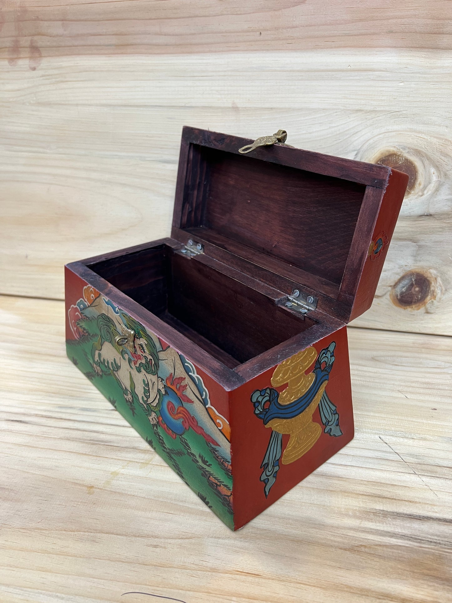 Tibetan Wooden Painted Box
