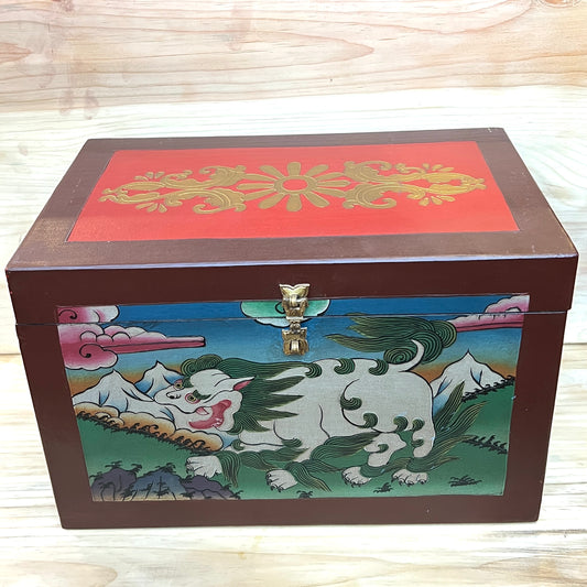 Tibetan Wooden Painted Box