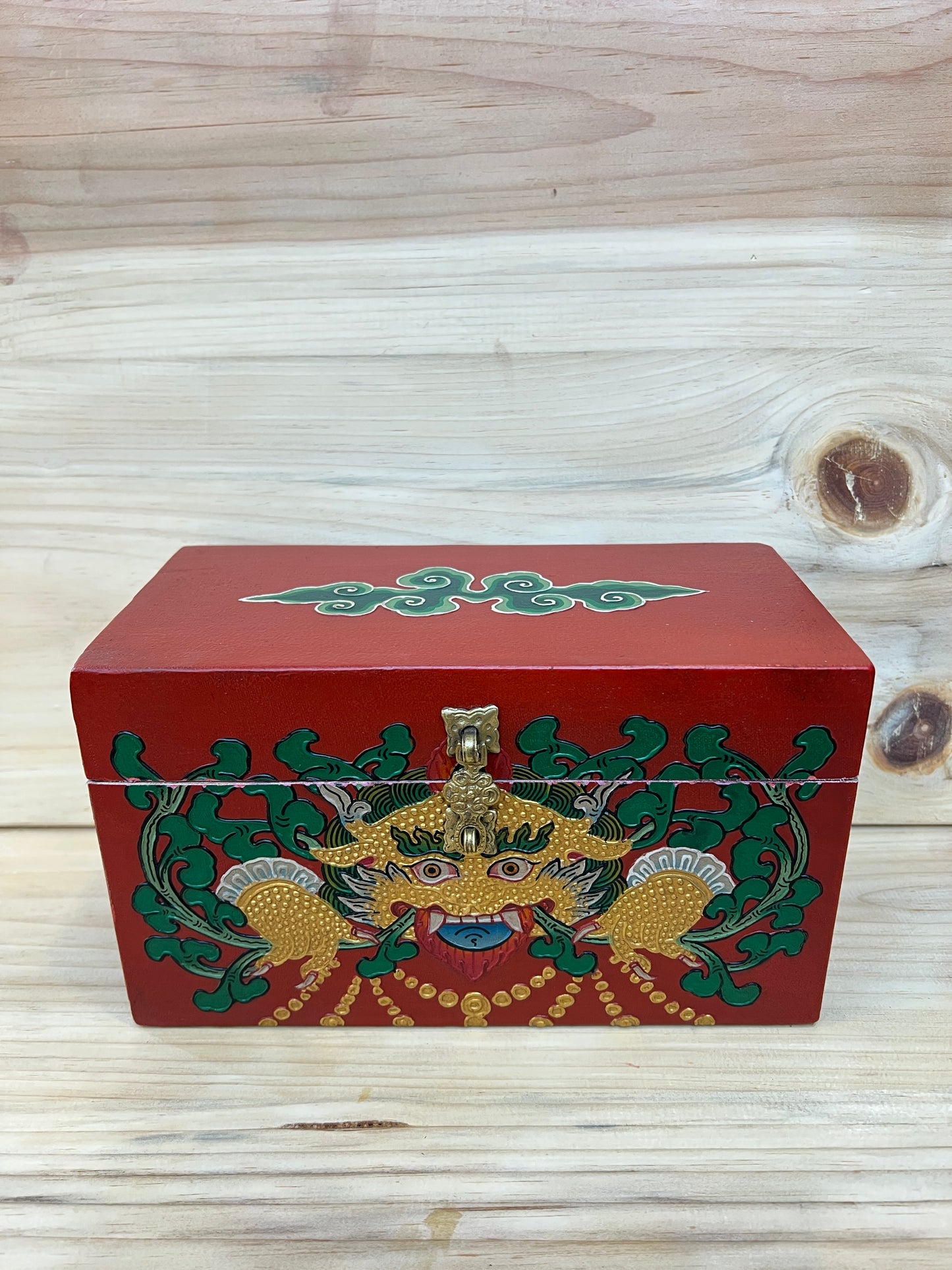 Tibetan Wooden Painted Box
