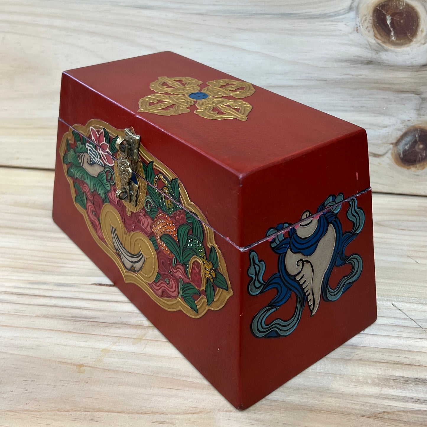 Tibetan Wooden Painted Box
