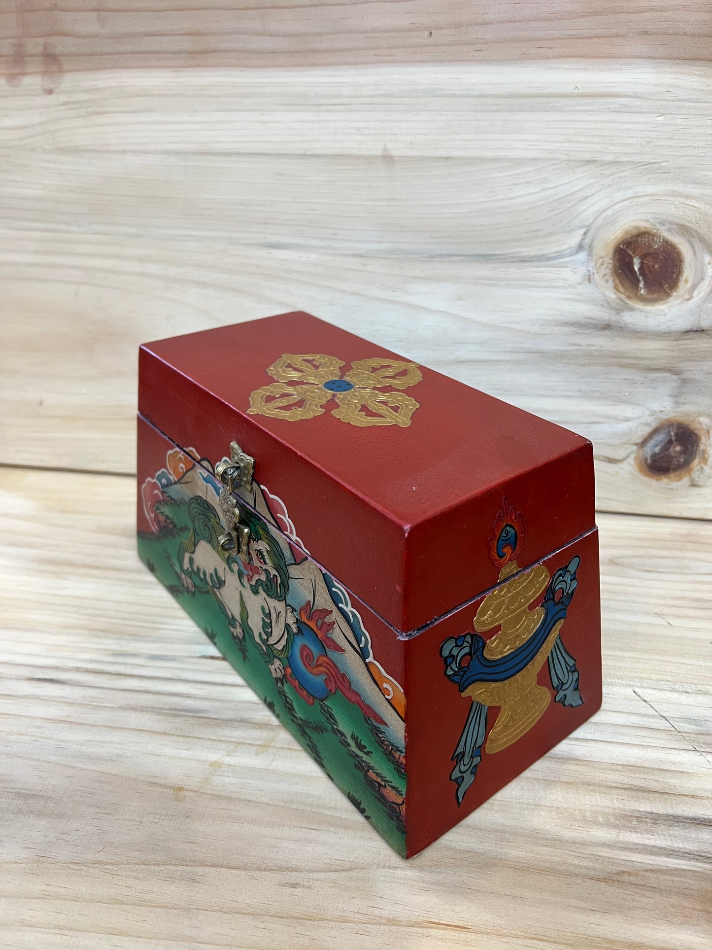 Tibetan Wooden Painted Box